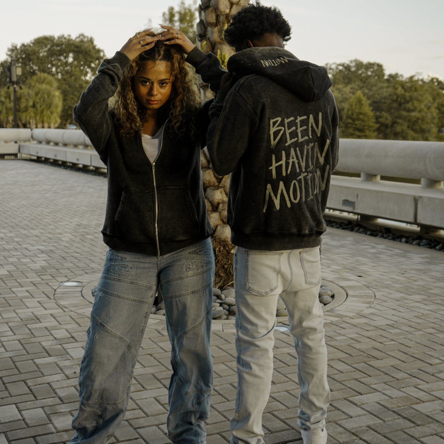 BHM Factory Error Rhinestone Hoodie - Grey