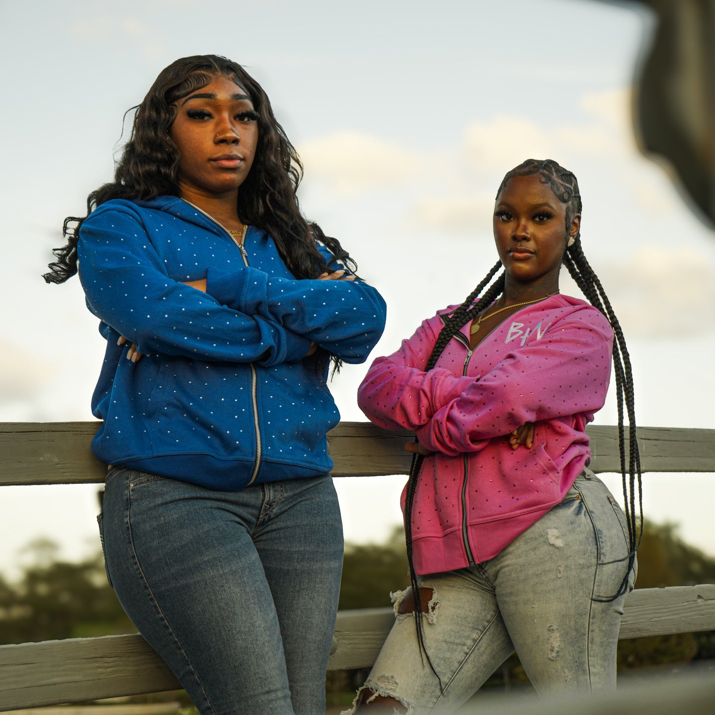 BHM Factory Error Rhinestone Hoodie - Blue