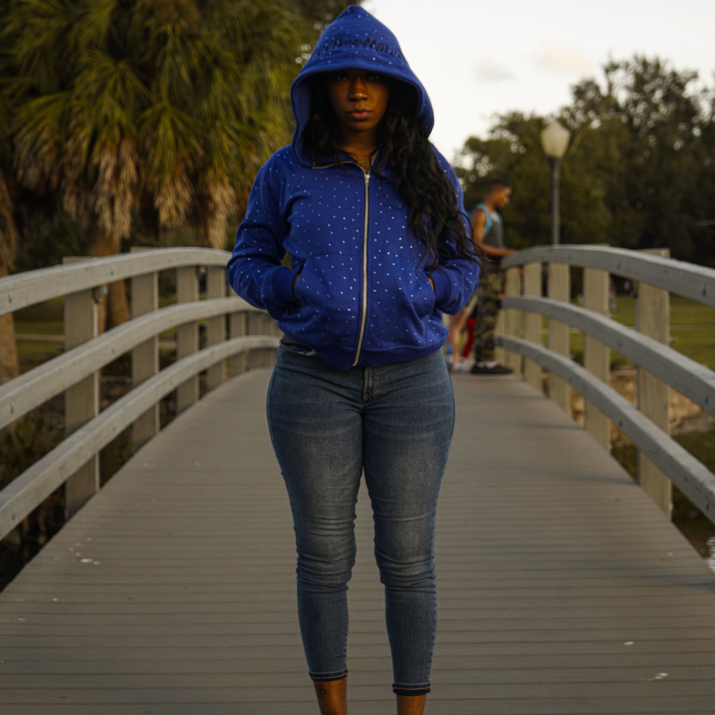 BHM Factory Error Rhinestone Hoodie - Blue