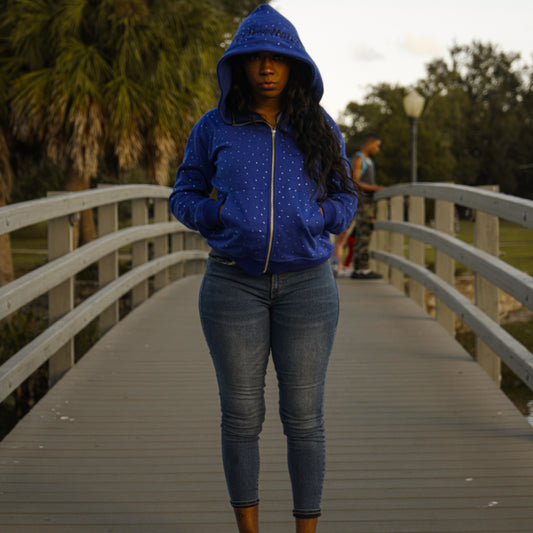 BHM Factory Error Rhinestone Hoodie - Blue