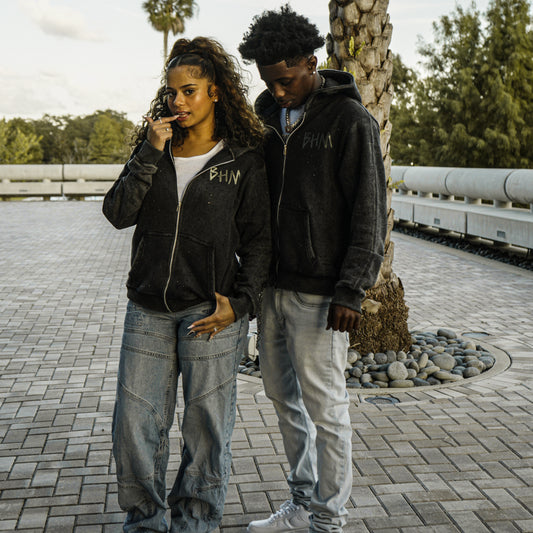 BHM Factory Error Rhinestone Hoodie - Grey