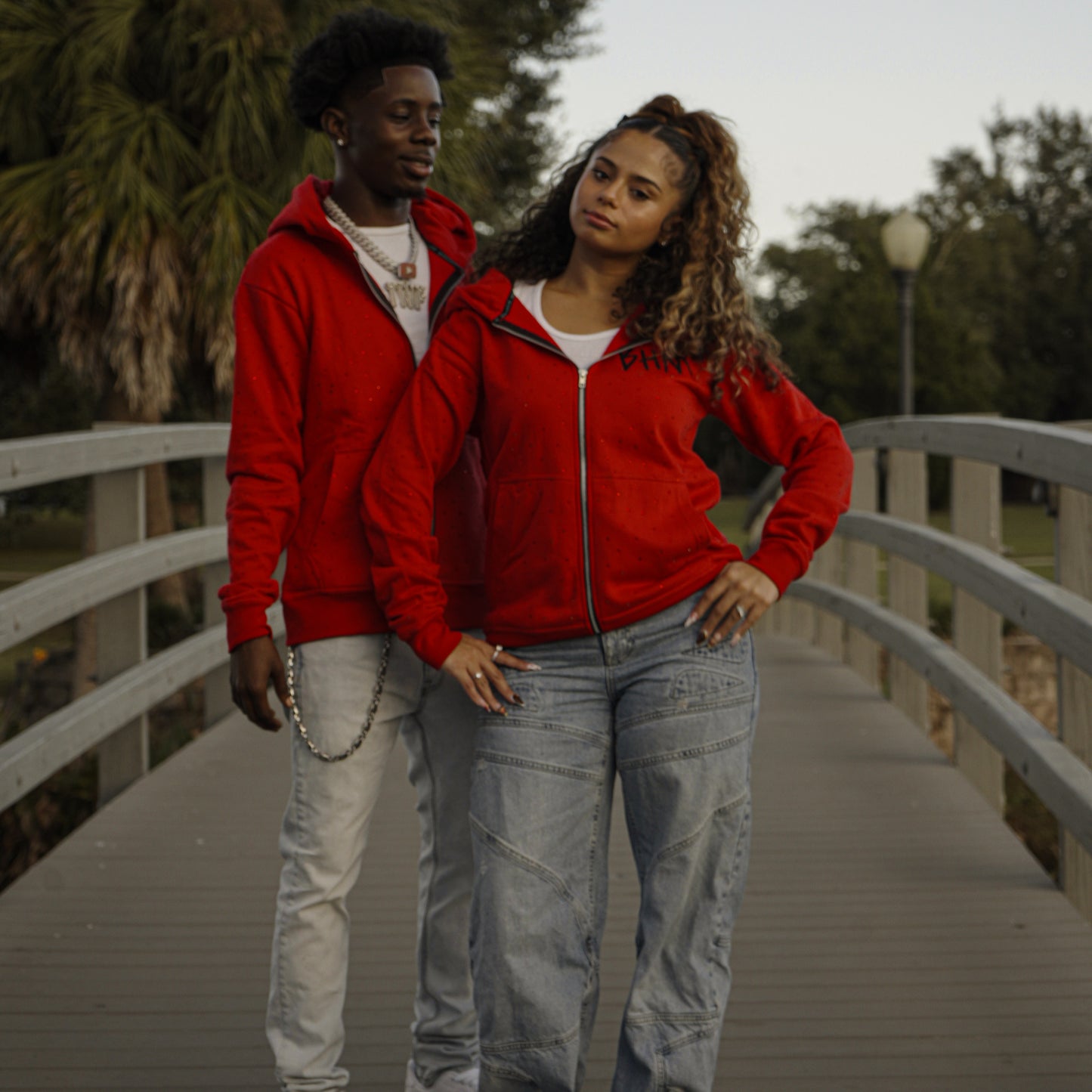 BHM Factory Error Rhinestone Hoodie - Red